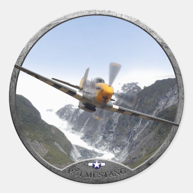 Sticker Rond P-51 Mustang (Devant)