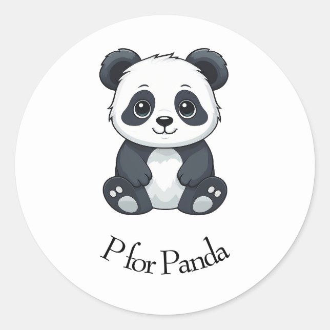 Sticker Rond P pour Panda (Devant)