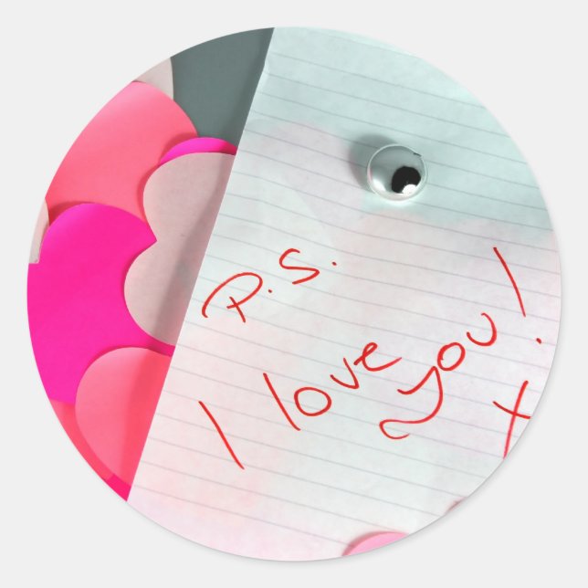Sticker Rond p.s. Je t'aime ! (Devant)