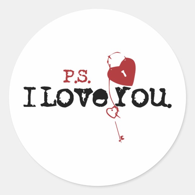 Sticker Rond P.S. Je T'Aime (Devant)
