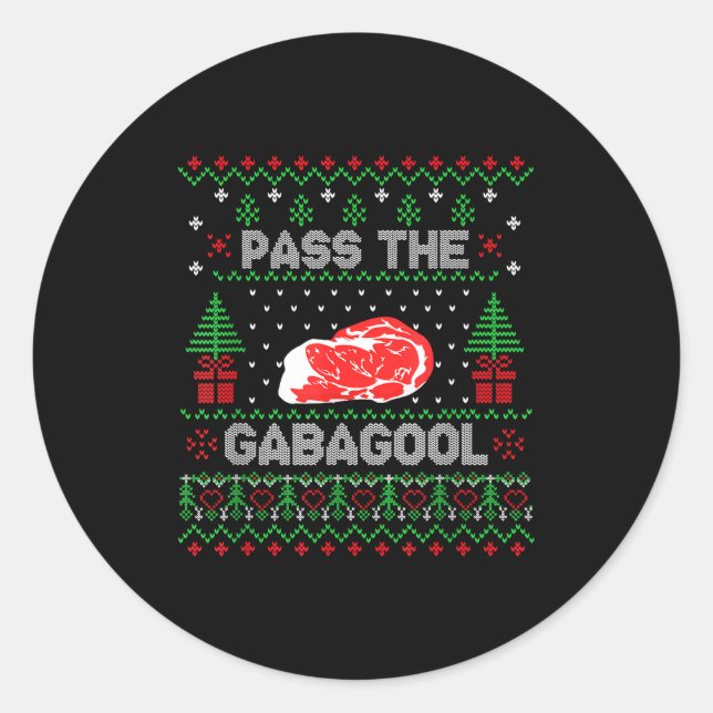 Sticker Rond P The Gabagool Tacky Ugly Christmas Sweater For Me (Devant)
