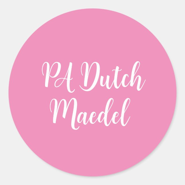 Sticker Rond PA Dutch Maedel (Devant)