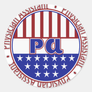 Sticker Rond PA Médecin Assistant PATRIOTIQUE BADGE