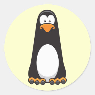 Sticker Rond Pablo le pingouin pensif
