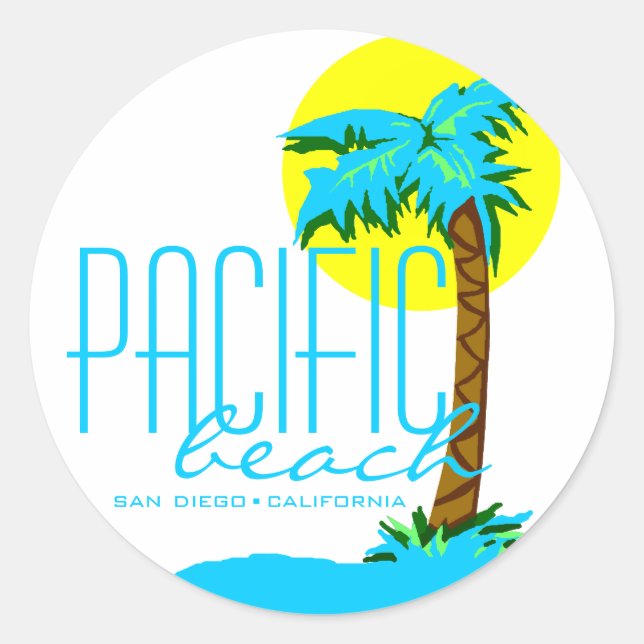 Sticker Rond Pacific Beach - San Diego (Devant)