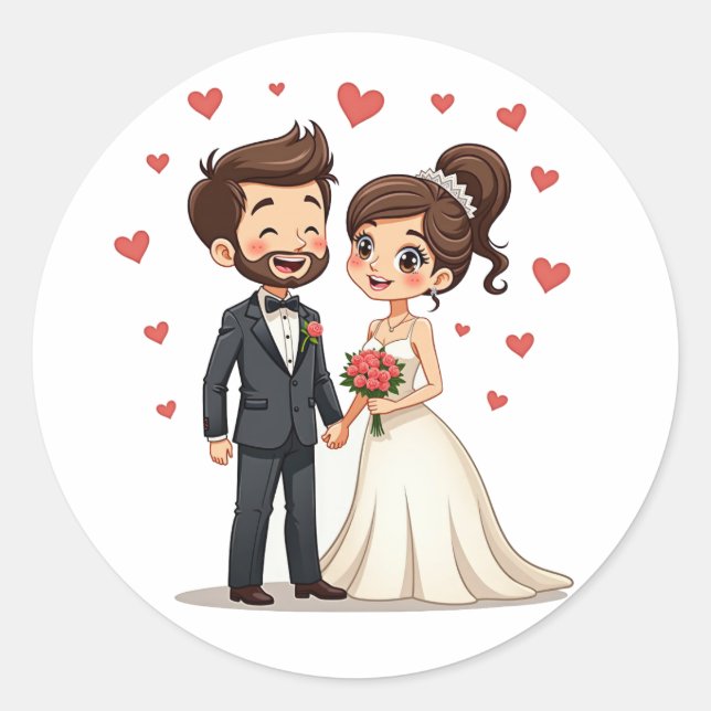 Sticker Rond Pack d'autocollants Bliss mariage (Devant)