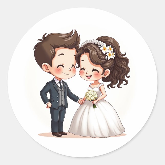 Sticker Rond Pack d'autocollants Bliss mariage (Devant)