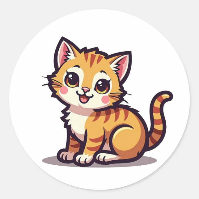 Sticker Rond Pack d'autocollants de chaton adorable (Devant)
