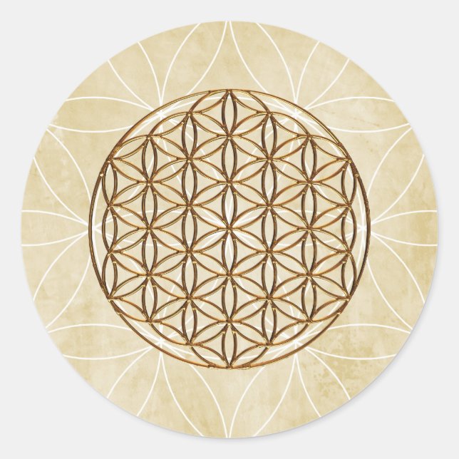 Sticker Rond Pack d'autocollants de géométrie sacrée – Fleur de (Devant)