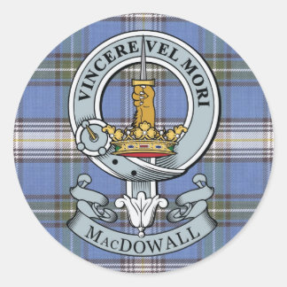 Sticker Rond Pack d'autocollants MacDowall Crest + Tartan