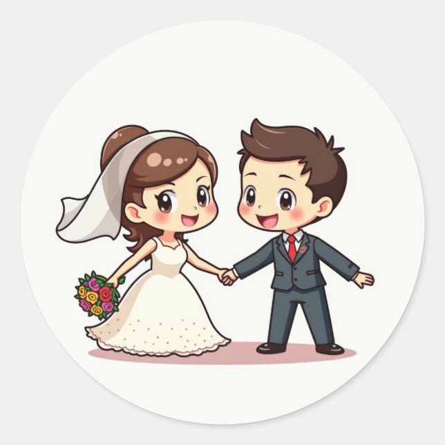 Sticker Rond Pack d'autocollants mariage Delight (Devant)