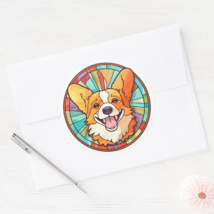 Sticker Rond Pack d'autocollants pour chien de Corgi