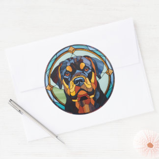 Sticker Rond Pack d'autocollants pour chien Rottweiler