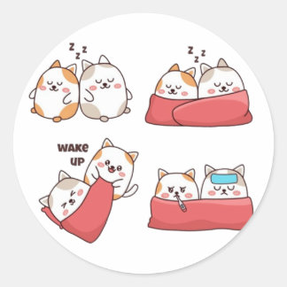 Sticker Rond Pack de chat