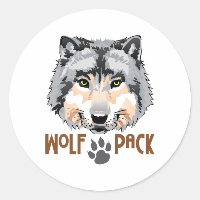 STICKER ROND PACK DE LOUPS (Devant)