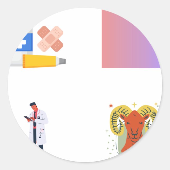 Sticker Rond Pack - Infirmière de soins (Devant)