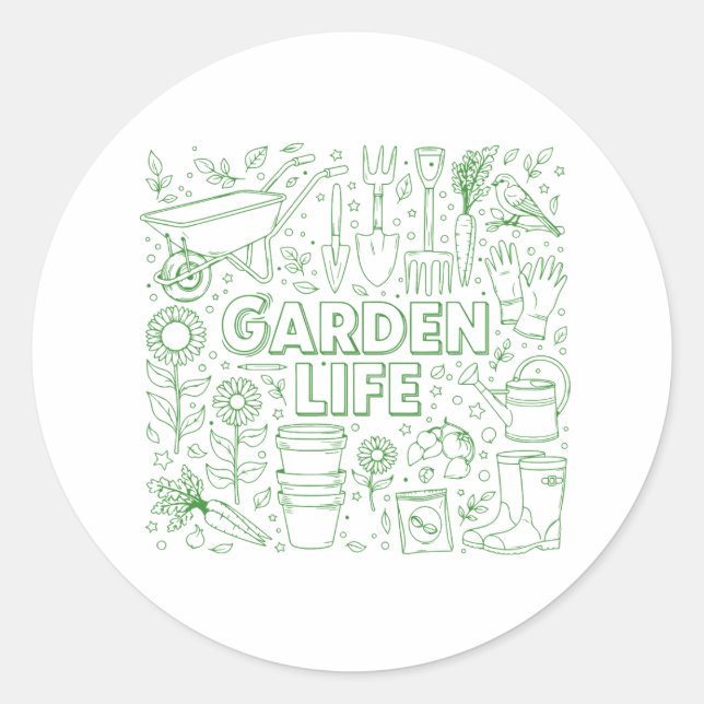 Sticker Rond Pack Jardin (Devant)