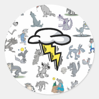 Sticker Rond Pack Wolf
