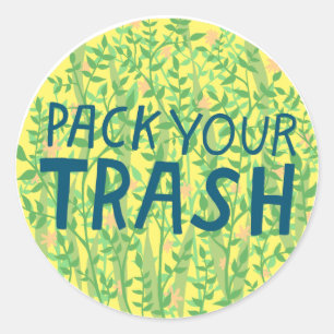 Sticker Rond PACK YOUR TRASH No Littering Circle Art