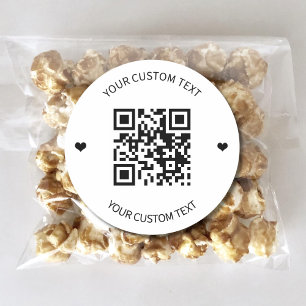 Sticker Rond Package de code QR personnalisé Entreprise de text