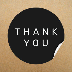 Sticker Rond Packing Orders Merci Minimaliste Simple Noir