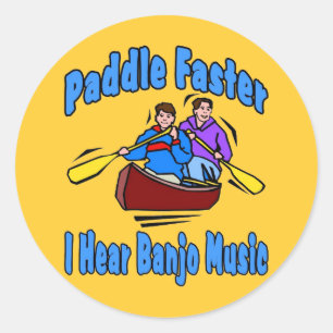 Sticker Rond Paddle Banjo Musique plus rapide