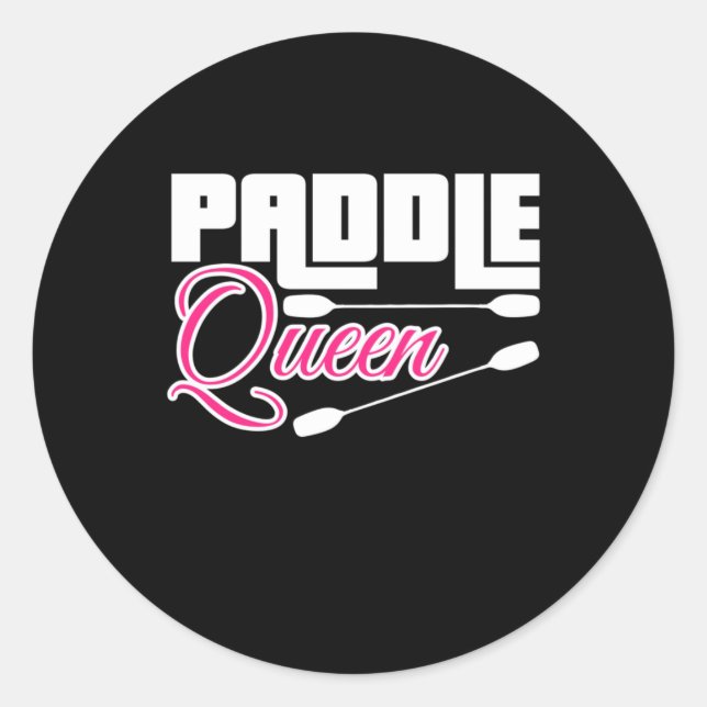 Sticker Rond Paddle Queen Girl Kayak (Devant)