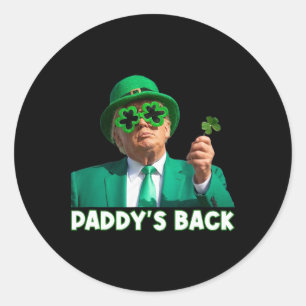 Sticker Rond Paddy's Back Funny Trump Jour de la Saint Patrick 