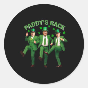 Sticker Rond Paddy's Back Trump Dancing Jour de la Saint Patric