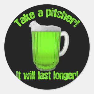 Sticker Rond Paddy's Day Beer Pitcher