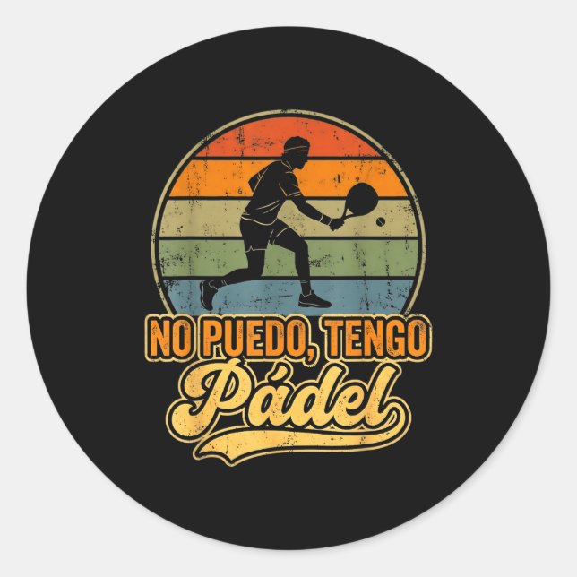 Sticker Rond Padel Tennis Padel Players Cool Men Women Padel Gr (Devant)