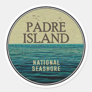 Sticker Rond Padre Island National Seashore Ocean Birds