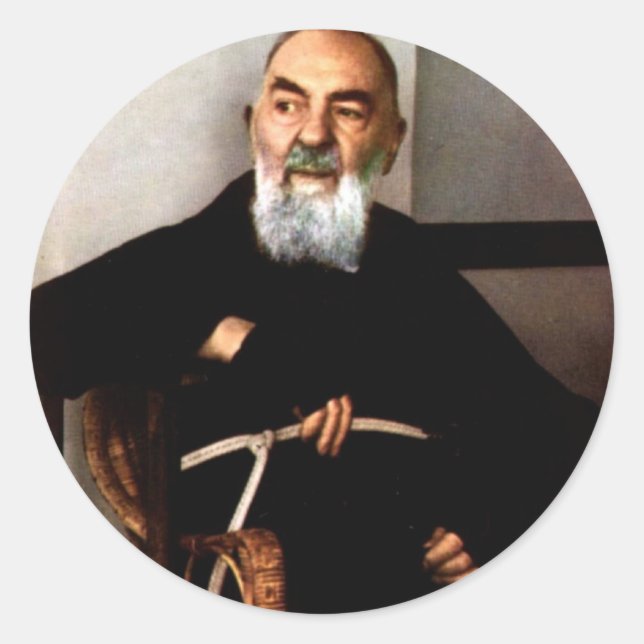 Sticker Rond Padre Pio (Devant)