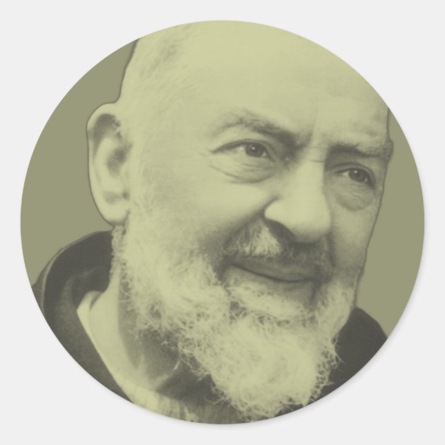 Sticker Rond Padre Pio de Pietrelcina  (Devant)