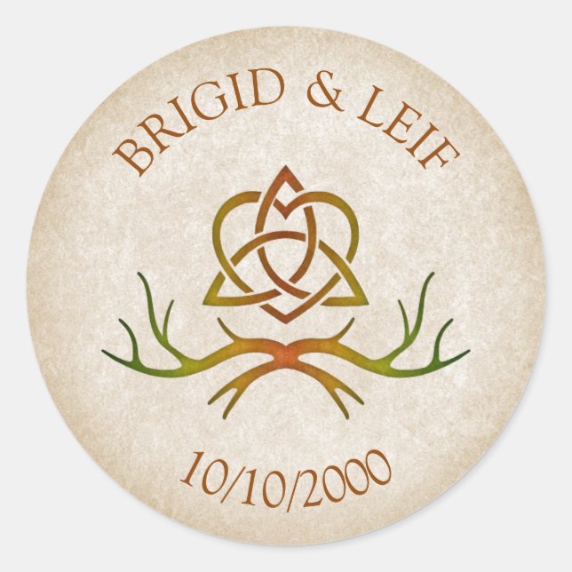 Sticker Rond Pagan Handfasting Mariage (Devant)