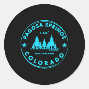 Sticker Rond Pagosa Springs Colorado Mountain Town - Bluebird D