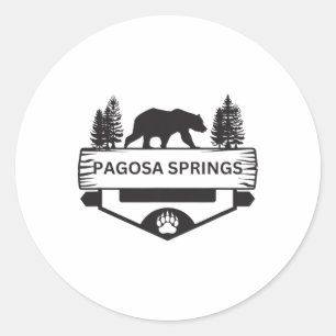 Sticker Rond Pagosa Springs Colorado Randonnée de l'ours sauvag