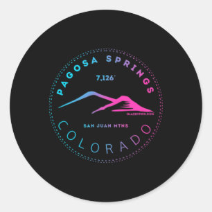 Sticker Rond Pagosa Springs Colorado Ville de Montagne - R Élev