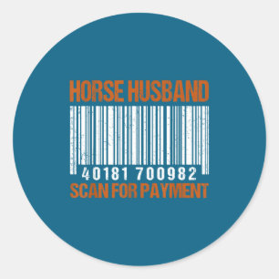 Sticker Rond Paiement de l'analyse du mari cheval