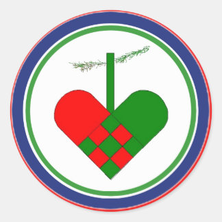 Sticker Rond Paille scandinave - Panier de Noël