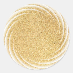 Sticker Rond Pailleté Doré Faux Élégant Modèle Vierge Glamour