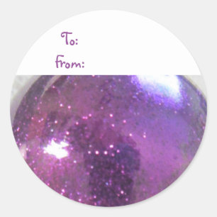 Sticker Rond Pailleté Violet