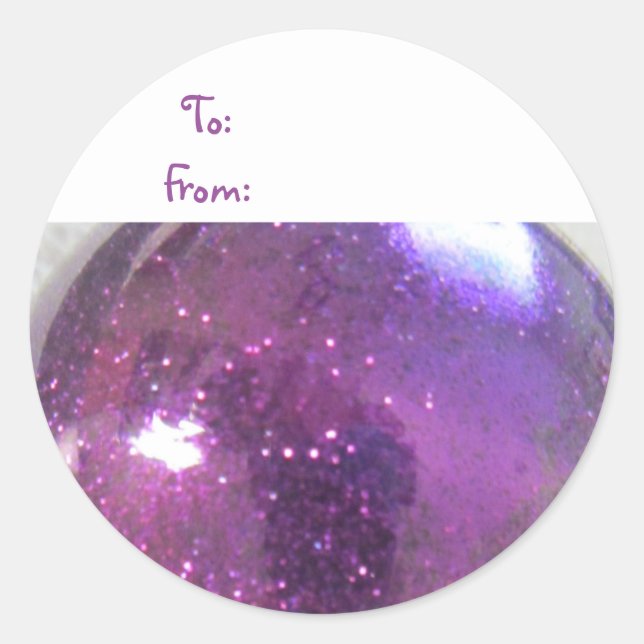 Sticker Rond Pailleté Violet (Devant)