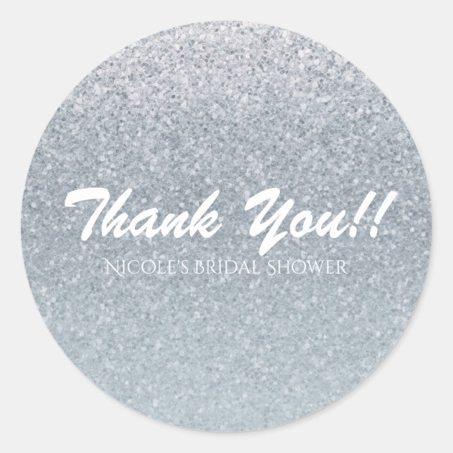 Sticker Rond Paillettes de fée argentées pour la décoration de  (Devant)