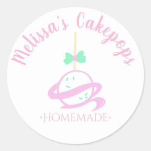 Sticker Rond Paillettes de logo de cakepop Boulangerie maison S