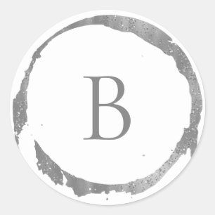 Sticker Rond Paillettes de papier aluminium modernes argentées 