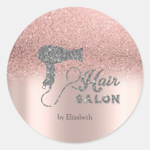 Sticker Rond Paillettes Ombre Rose Or,Argent Sèche-cheveux   
