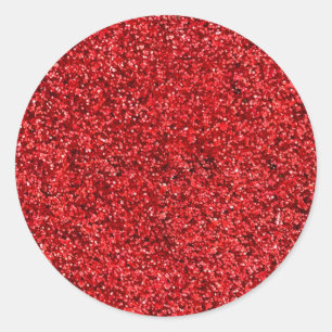 Sticker Rond Paillettes rouges