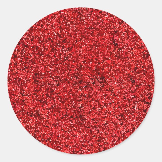 Sticker Rond Paillettes rouges (Devant)