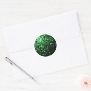 Sticker Rond Paillettes vert foncé fausses